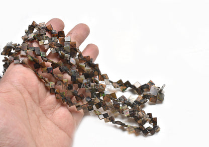 Multi Brown Ethiopian Opal Uneven Square Side Drill Gemstone Beads,17" Flashy Welo Ethiopian Opal Smooth Fancy Kite Shape Bead Jewelry Craft