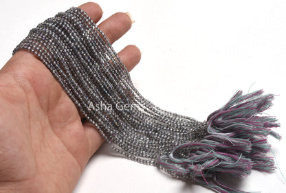 2.5 mm Natural Topaz Mystic Coated Micro Cut Beads,13" Strand AAA Topaz Machine Cut Gemstone Beads, Coated Topaz Beads Jewelry Necklace SALE