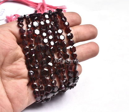 Beautiful Garnet Faceted Hexagon Shape Gemstone beads,13" Strand Natural Red Garnet Table Cut Flat Hexagon Beads, Garnet Fancy beads Jewelry