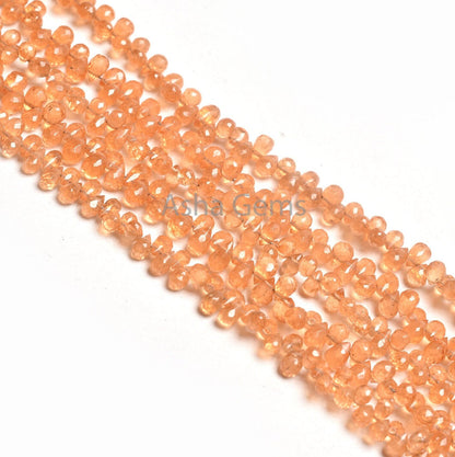 AAA Quality Fanta Garnet Drops faceted Beads,8"Strand Natural Orange Garnet Tiny Teardrop Gemstone Bead Spessartite Garnet Bead Jewelry SALE