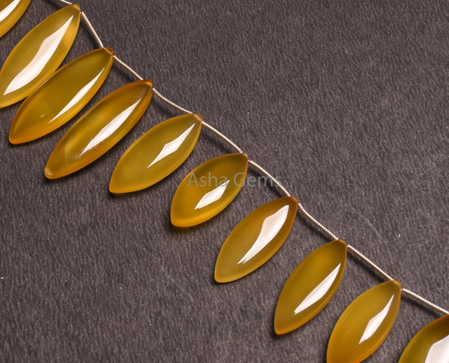 AAA Quality Chalcedony Fancy Marquise Shape Smooth Gemstone Beads, Yellow Chalcedony Handmade Marquise Side Drill Beads Jewelry Making Craft