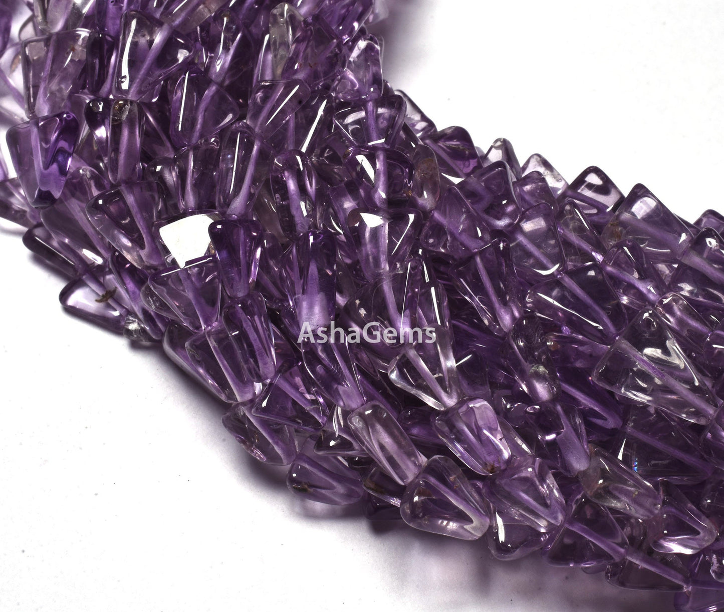 Beautiful Pink amethyst Smooth Triangle Shape Beads,13 Inch Strand Pink amethyst Beads, Amethyst Plain Handmade Fancy Gemstone Beads Jewelry