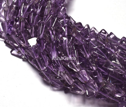 Beautiful Pink amethyst Smooth Triangle Shape Beads,13 Inch Strand Pink amethyst Beads, Amethyst Plain Handmade Fancy Gemstone Beads Jewelry