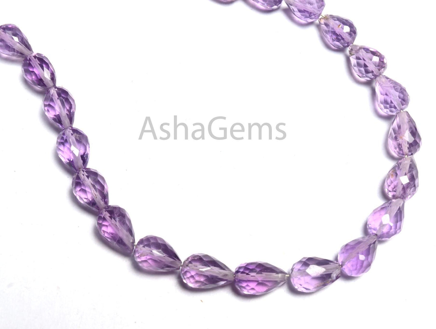 5-8 mm AAA Pink Amethyst Faceted Drop Shape Gemstone Beads, Fine Amethyst Indian Machine Cut Teardrop Briolette Straight Drill Beads Jewelry