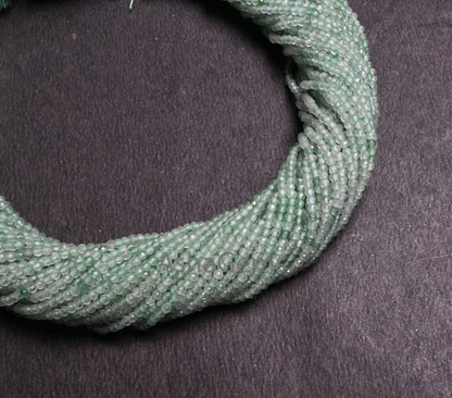 2 mm Natural Green Strawberry Quartz Faceted Rondelle Micro Cut Beads,13" AAA Quality Strawberry Machine Cut Gemstone Tiny Bead Jewelry SALE