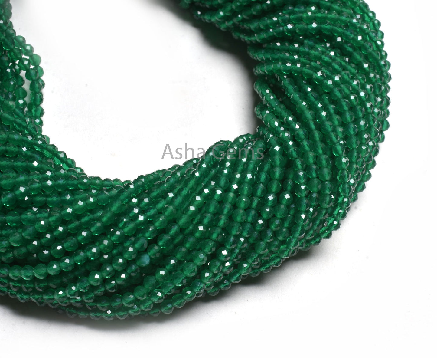 AAA Quality Green Onyx Micro Faceted Round Ball Gemstone Beads,3.2 mm American Green onyx Machine Cut Round Ball Beads Onyx For Jewelry SALE