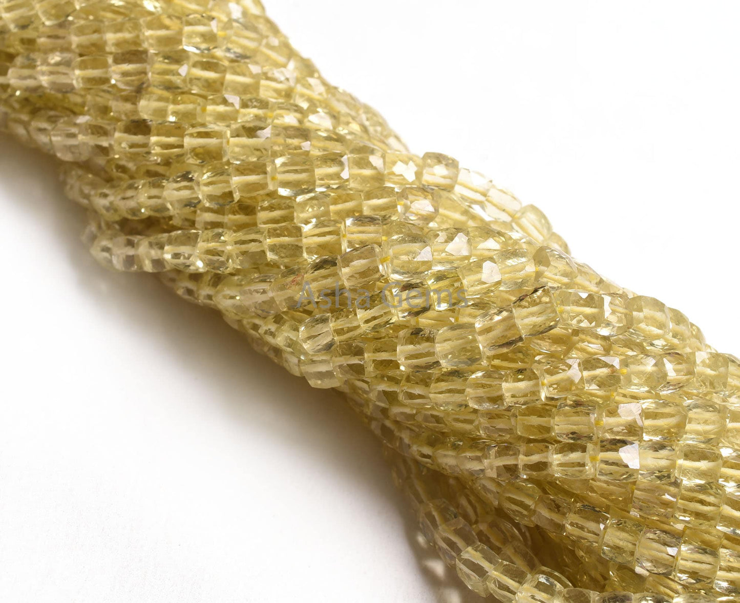 AAA Lemon Quartz Faceted 3D Cube Box Beads,9" Strand Natural Yellow Lemon Cube Gemstone Beads, Tiny Lemon Quartz Box Bead Jewelry Craft SALE