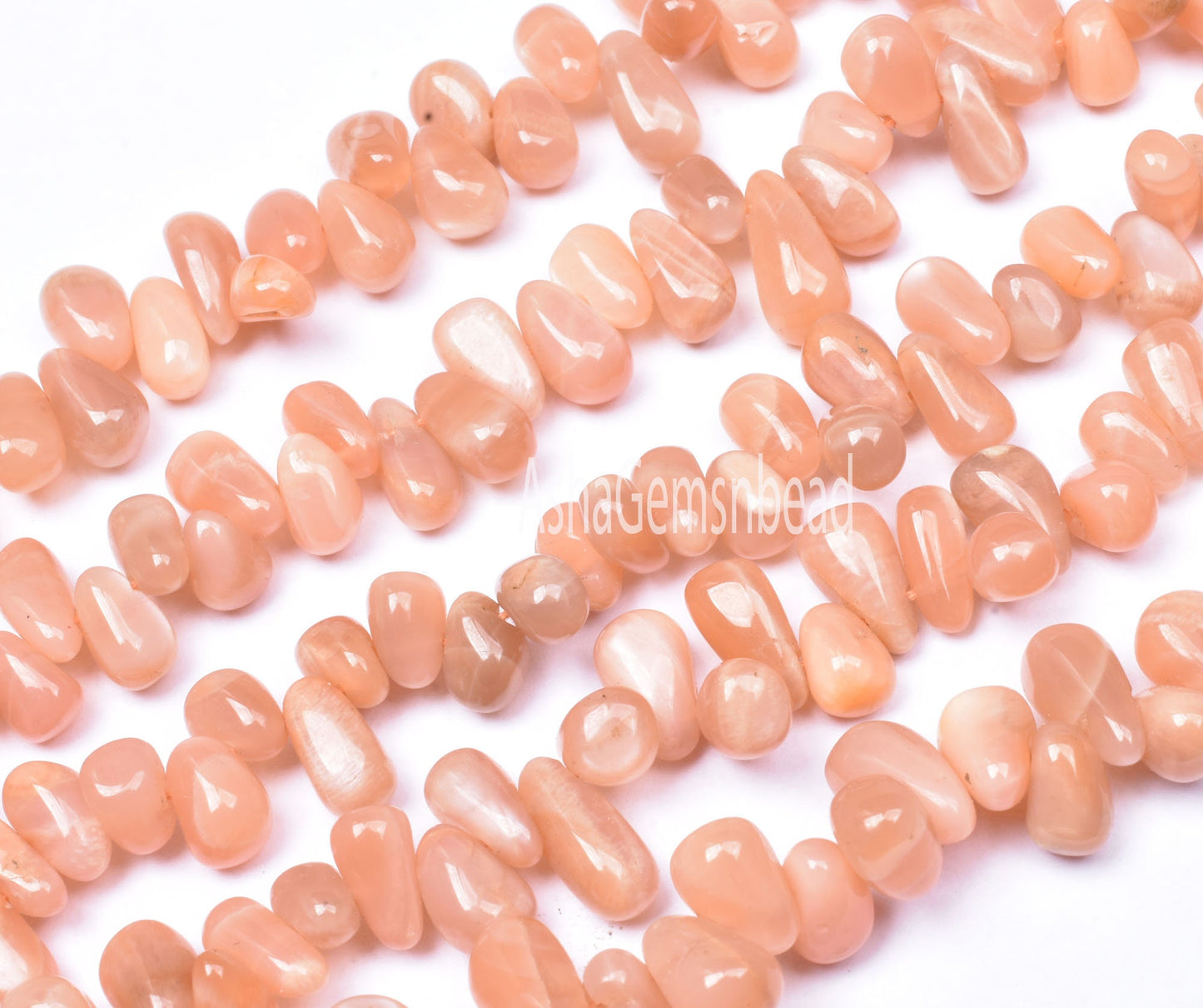 Natural Peach Moonstone Drops Shape Beads,13" Strand Pink Moonstone Smooth Uneven Teardrop Handmade beads, Moonstone Side drill Bead Jewelry
