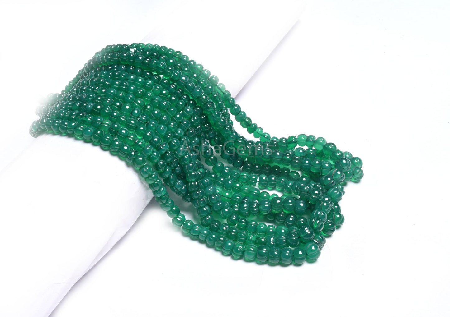 Beautiful Green Onyx Carving Watermelon Beads,16" Strand Onyx Handmade Carved Rondelle Beads, Green Onyx Carve Pumpkin Gemstone Bead Jewelry