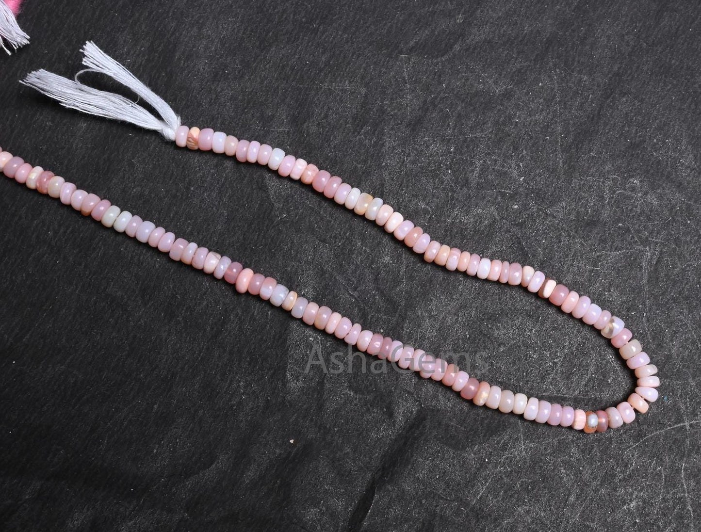 Beautiful Pink Opal Smooth Flat Rondelle Beads, Fine Pink Opal Beads Gemstone Opal Plain Handmade Uneven Rondelle Beads Jewelry Making SALE (AG 12326)
