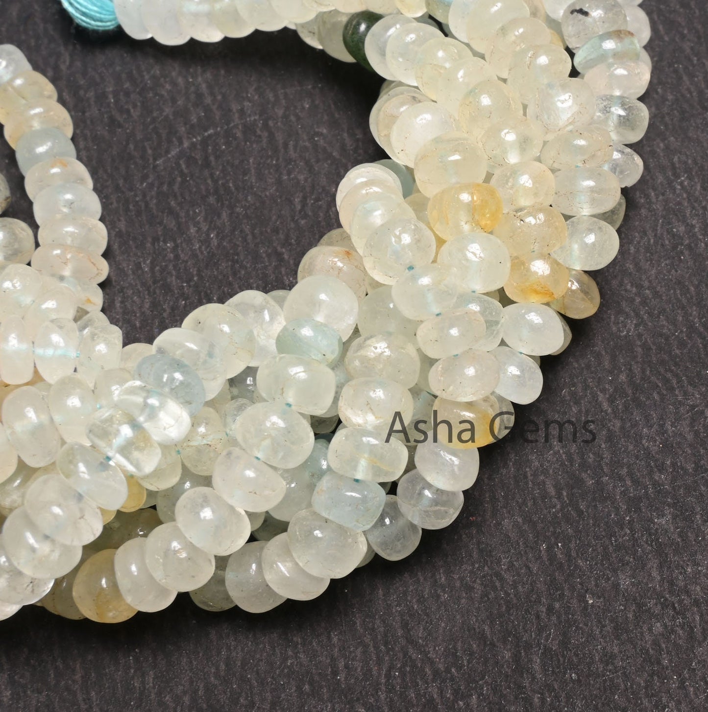Natural Raw Aquamarine Handmade Uneven Rondelle Beads,8" Shaded Light Aqua Blue Smooth Gemstone Loose Beads, Aquamarine Bead Jewelry makings