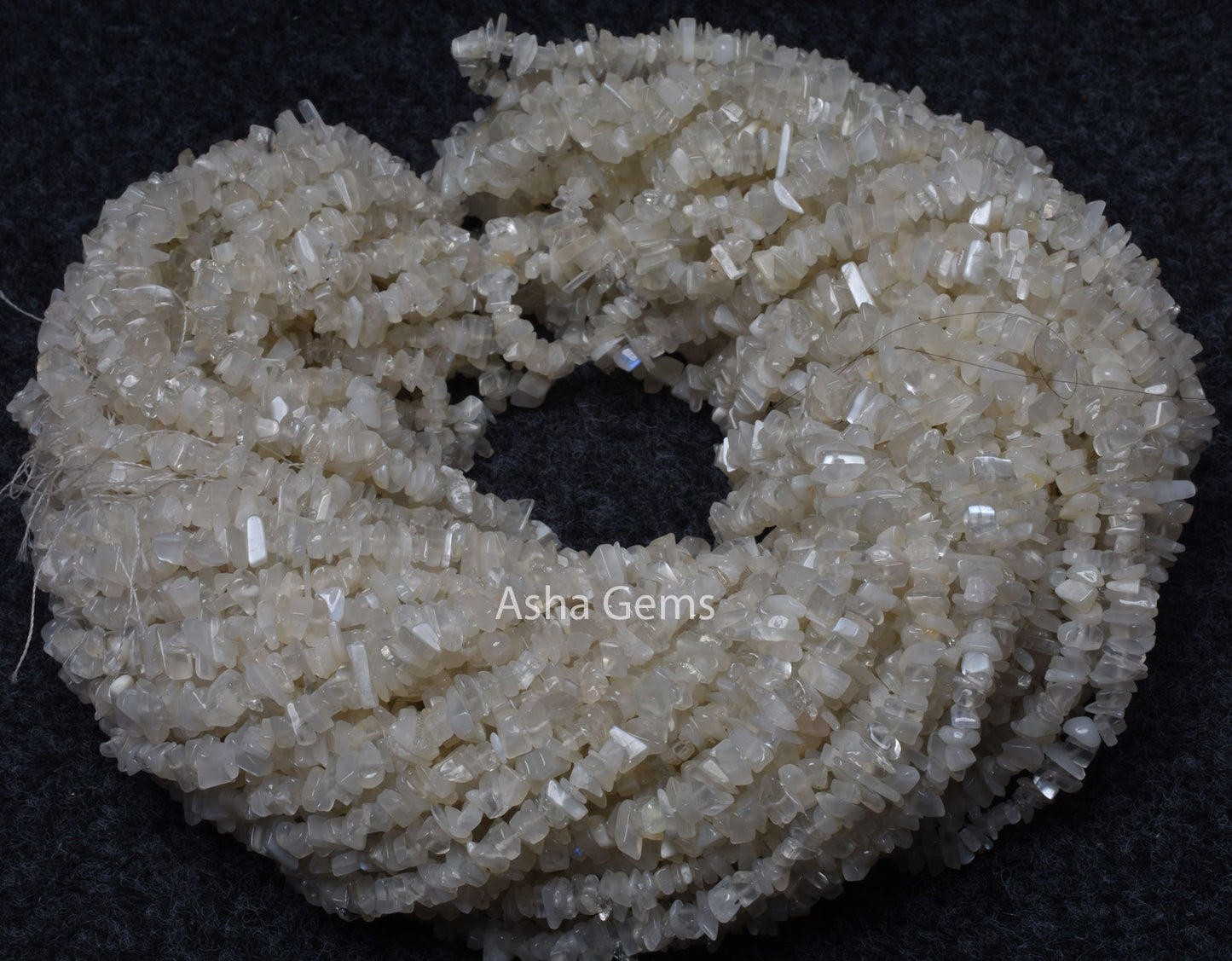 Natural White Moonstone uncut Chip Gemstone Beads Strand, Fine Quality Moonstone Smooth Uneven Raw Rough Nugget Bead For Jewelry Making (AG 10274)
