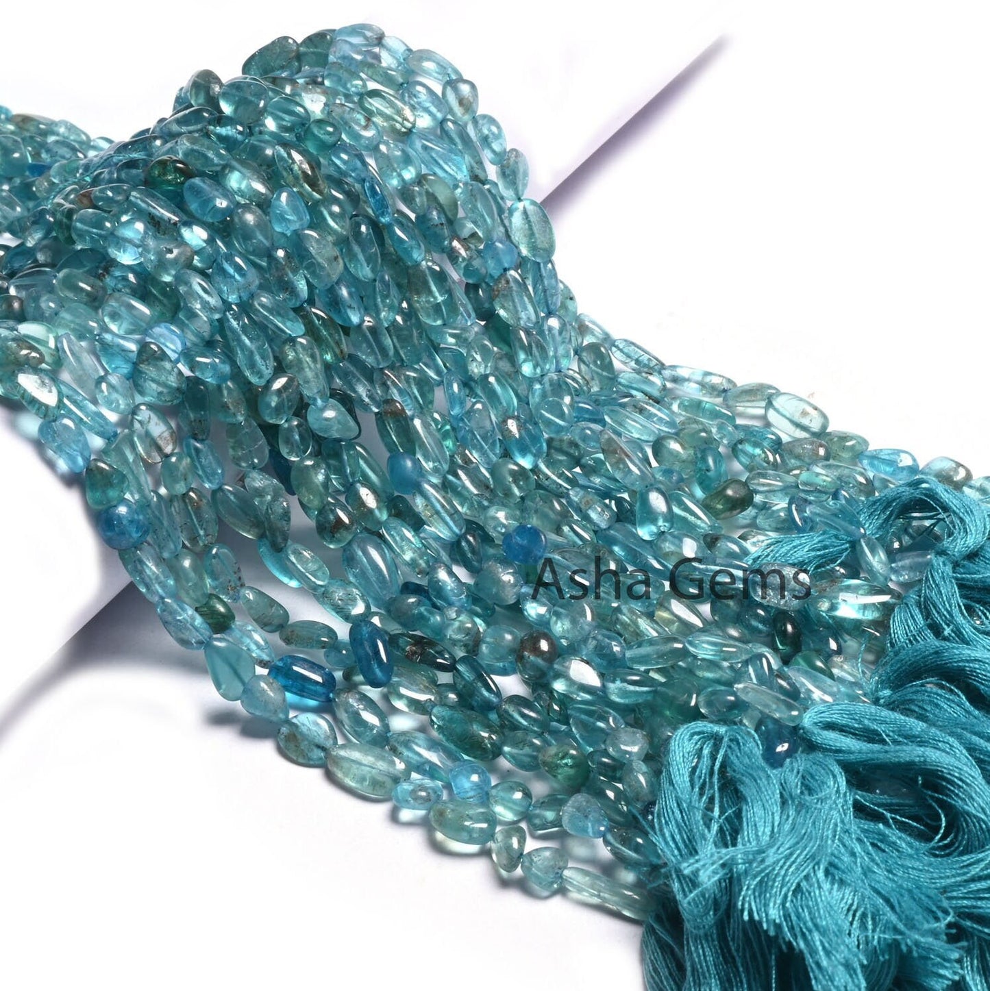 Fine Quality Apatite Smooth Nugget Gemstone Loose Beads, Natural Blue Apatite Tiny Nugget Uneven Handmade pebble Beads Jewelry Making Crafts (AG 22293)