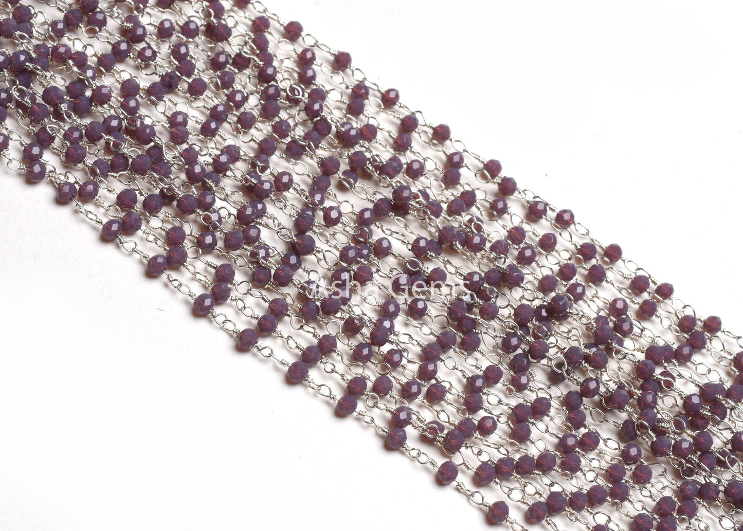 Rosary Chain AAA Dark Lavender Hydro Rondelle Faceted Micro Cut Beads Chain Silver Plated Wire Wrap Jewelry Making Chain Rosary Crafts SALE