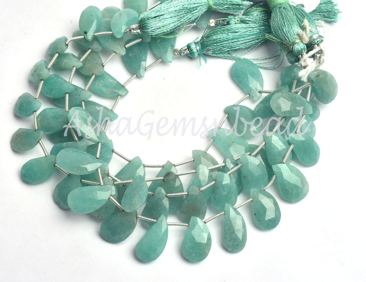 Natural Amazonite Fancy Mango Shape Faceted Gemstone Beads, Blue Amazonite Side Drill Fancy Keri Briolette Bead, Blue Amazonite Bead Jewelry