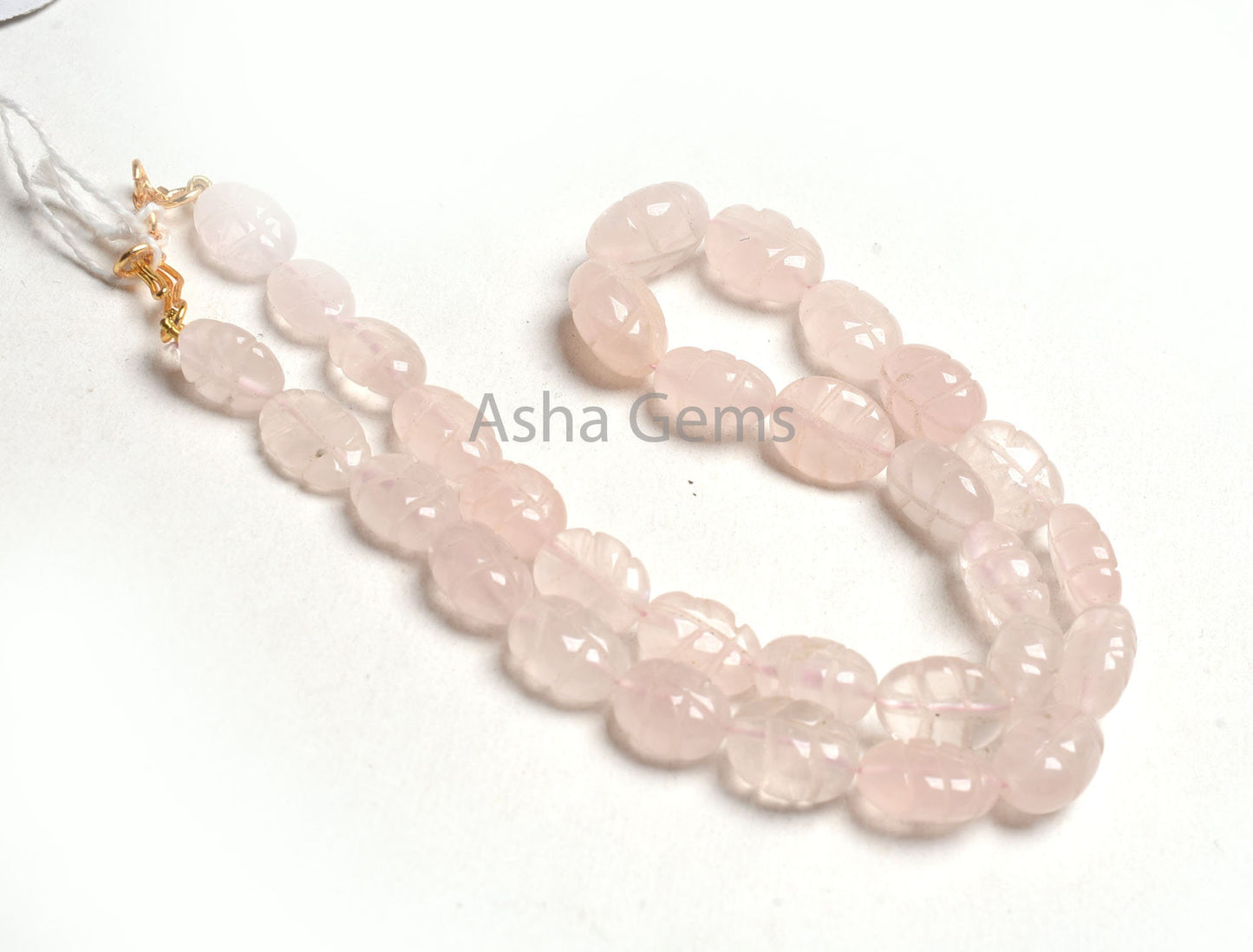 Natural Pink Rose Quartz Carving Oval Necklace Beads,15" Pink Rose Quartz Necklace Gemstone Handmade Carved Oval Straight Drill Bead Jewelry