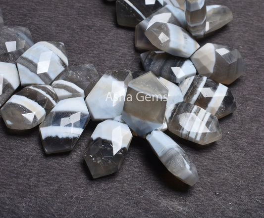 Beautiful Blue Boulder Opal Faceted Fancy Shape Beads,10-20 mm Boulder Blue Opal Both Side Pointed Fancy Briolette Beads Jewelry Making SALE