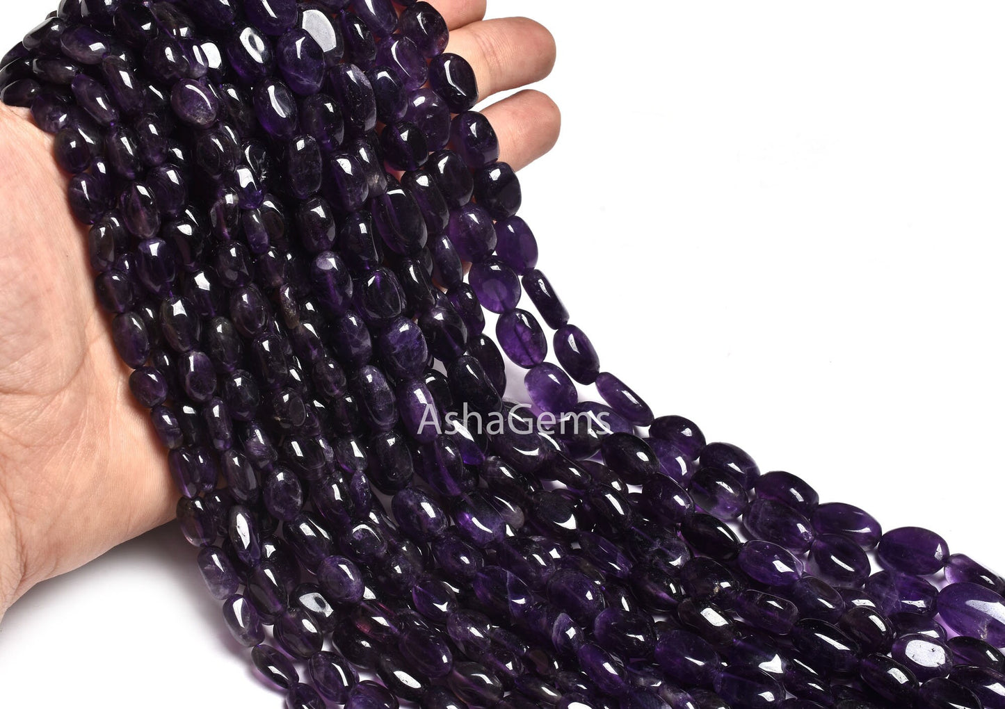 Beautiful African Amethyst Plain Uneven Oval Gemstone Beads,13"Strand Purple Amethyst Smooth Oval Shape Beads, Amethyst Handmade beads Craft