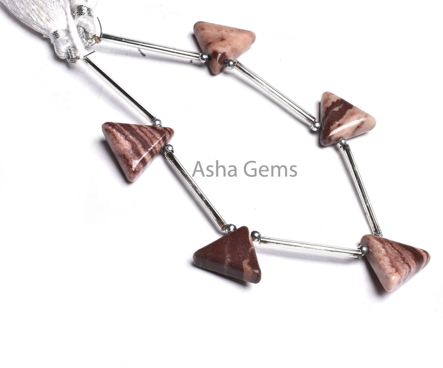 Beautiful Shaded Brown Jasper Smooth Triangle Beads, Natural Picture Jasper Handmade Trillion Shape Side Drill Gemstone Bead Jewelry Makings