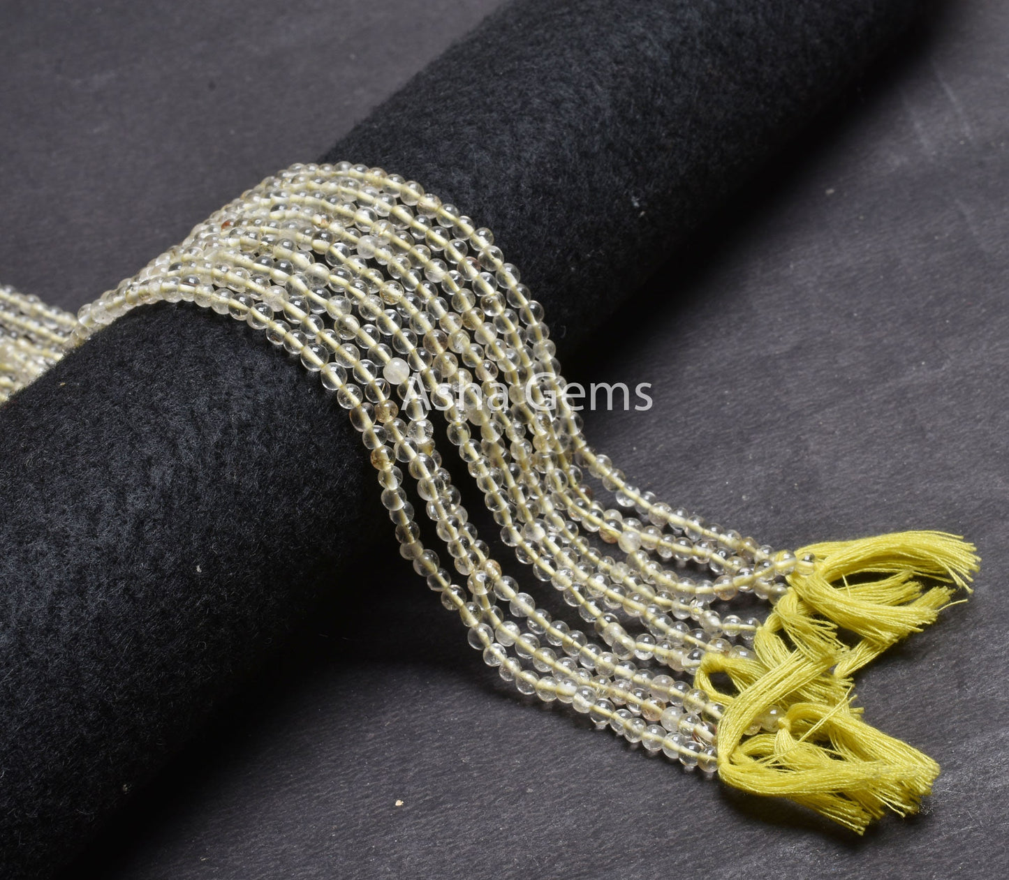4 mm Lemon Quartz Smooth Round Ball Gemstone Beads,13" Strand Natural Yellow Lemon Plain Round Shape Beads, Lemon Quartz Bead Jewelry Crafts
