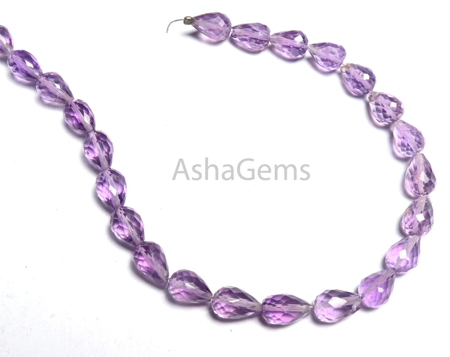 5-8 mm AAA Pink Amethyst Faceted Drop Shape Gemstone Beads, Fine Amethyst Indian Machine Cut Teardrop Briolette Straight Drill Beads Jewelry