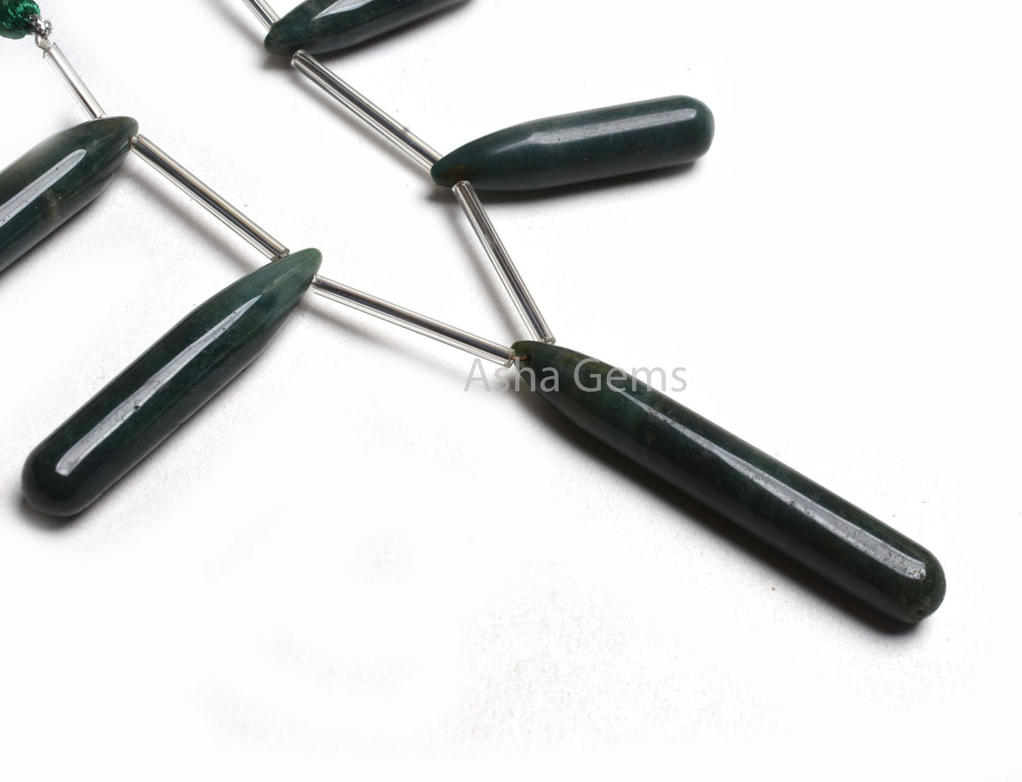 Natural Green Agate Fancy Pencil Shape Long Drop Beads,8.5x31-9x55mm Agate Side Drill Teardrop Briolette Gemstone Agate Bead Handicraft SALE