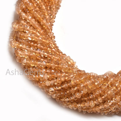 3.5mm Natural Yellow Citrine Quartz Smooth Handmade Button Shape Gemstone Beads,12"Fine Strand Citrine Button Center Drill Bead Jewelry SALE