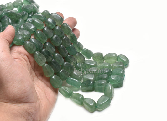 Natural Green Strawberry Quartz Smooth Nugget Shape Gemstone Beads, Strawberry Plain Uneven Big Size Nugget Tumble Bead Jewelry making Craft