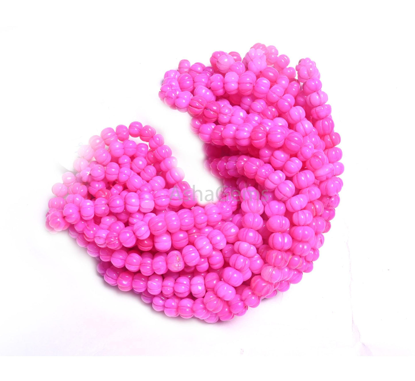 AAA Hot Pink Opal Carved Watermelon Beads, Beautiful Pink Opal Carving Pumpkin Beads, Opal Melon Handmade Carve Gemstone Beads Jewelry Craft