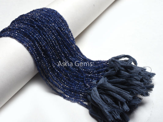 3mm Blue Iolite Faceted Rondelle Shape Beads,14 Inch Strand Iolite Indian Cut Gemstone Center Drill Beads, Iolite Bead Jewelry Necklace SALE