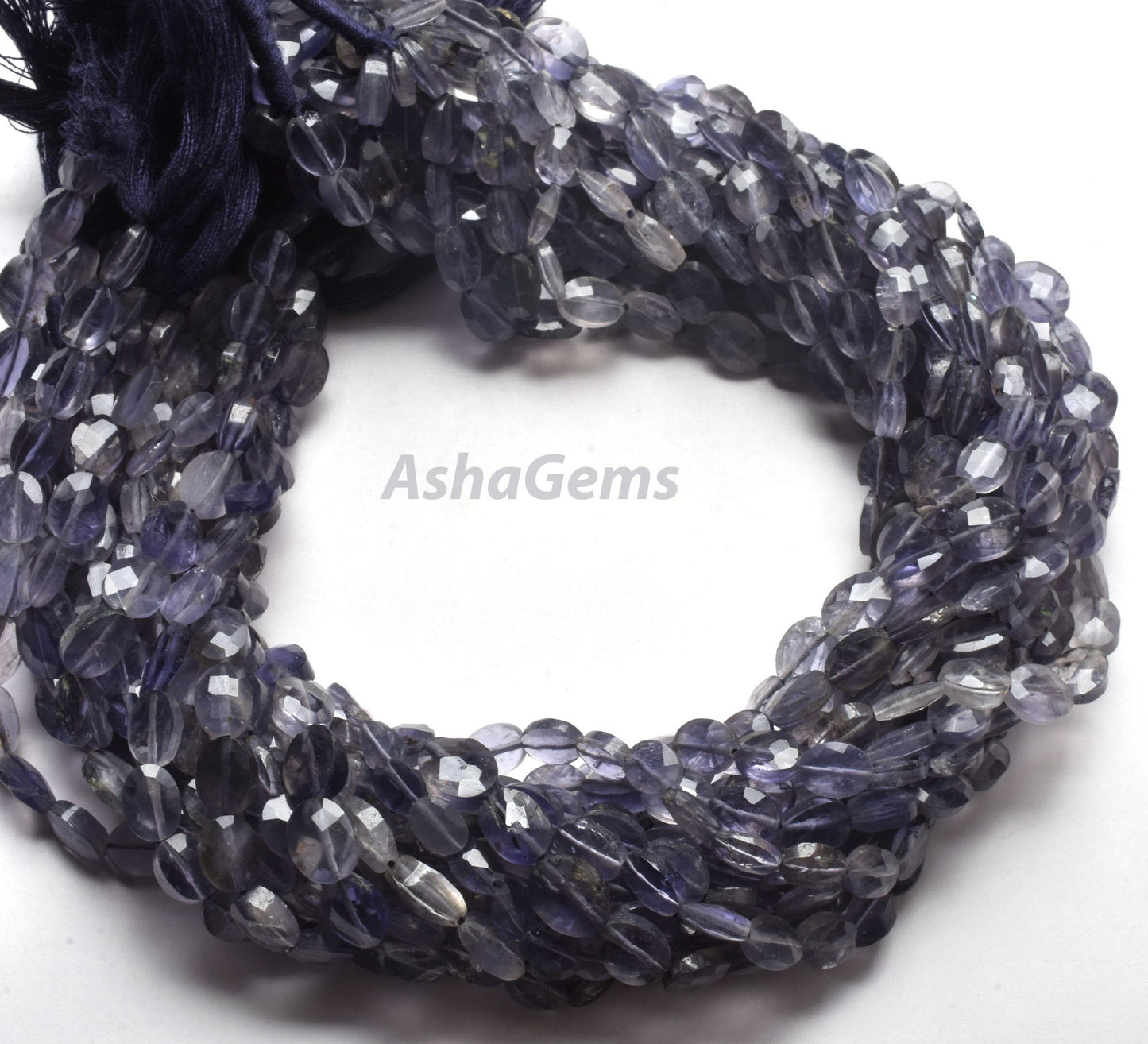 Light Blue Iolite Faceted Oval Shape Beads,13" Strand Natural Iolite Oval Gemstone Beads, Iolite Beads, Faceted Beads Oval For Jewelry Craft