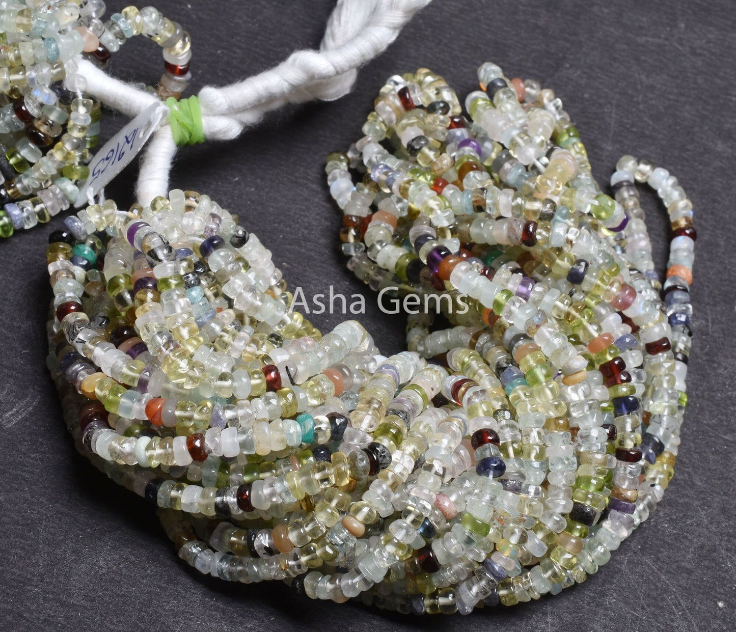 16 inch Strand Multi Color Stone smooth Gemstone Beads, Disco Gemstone Plain Handmade Uneven Rondelle Bead Mix Color Stone Bead Jewelry SALE