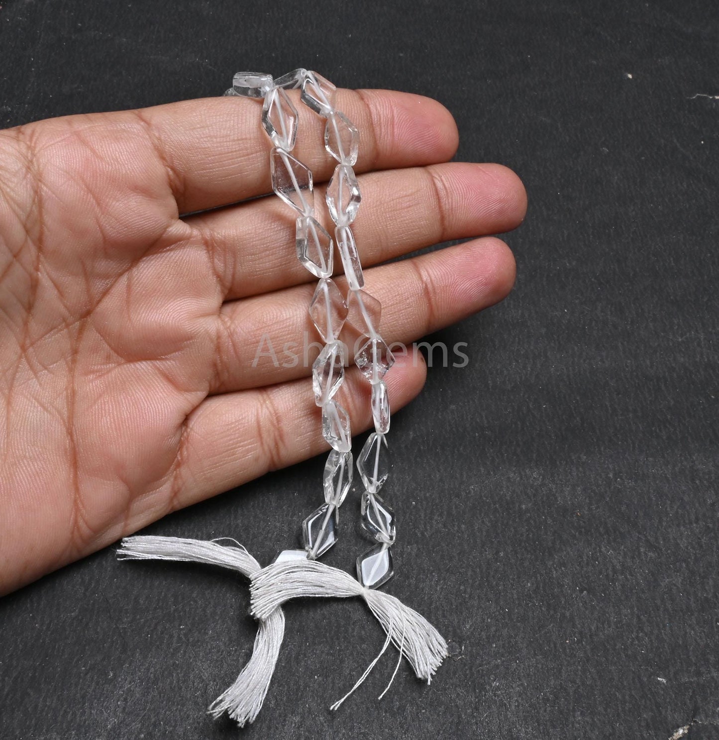 Natural Clear Crystal Quartz fancy Kite Shape Handmade Beads,13"White Crystal Quartz Smooth Rhombus Handmade Beads Jewelry Making Craft SALE