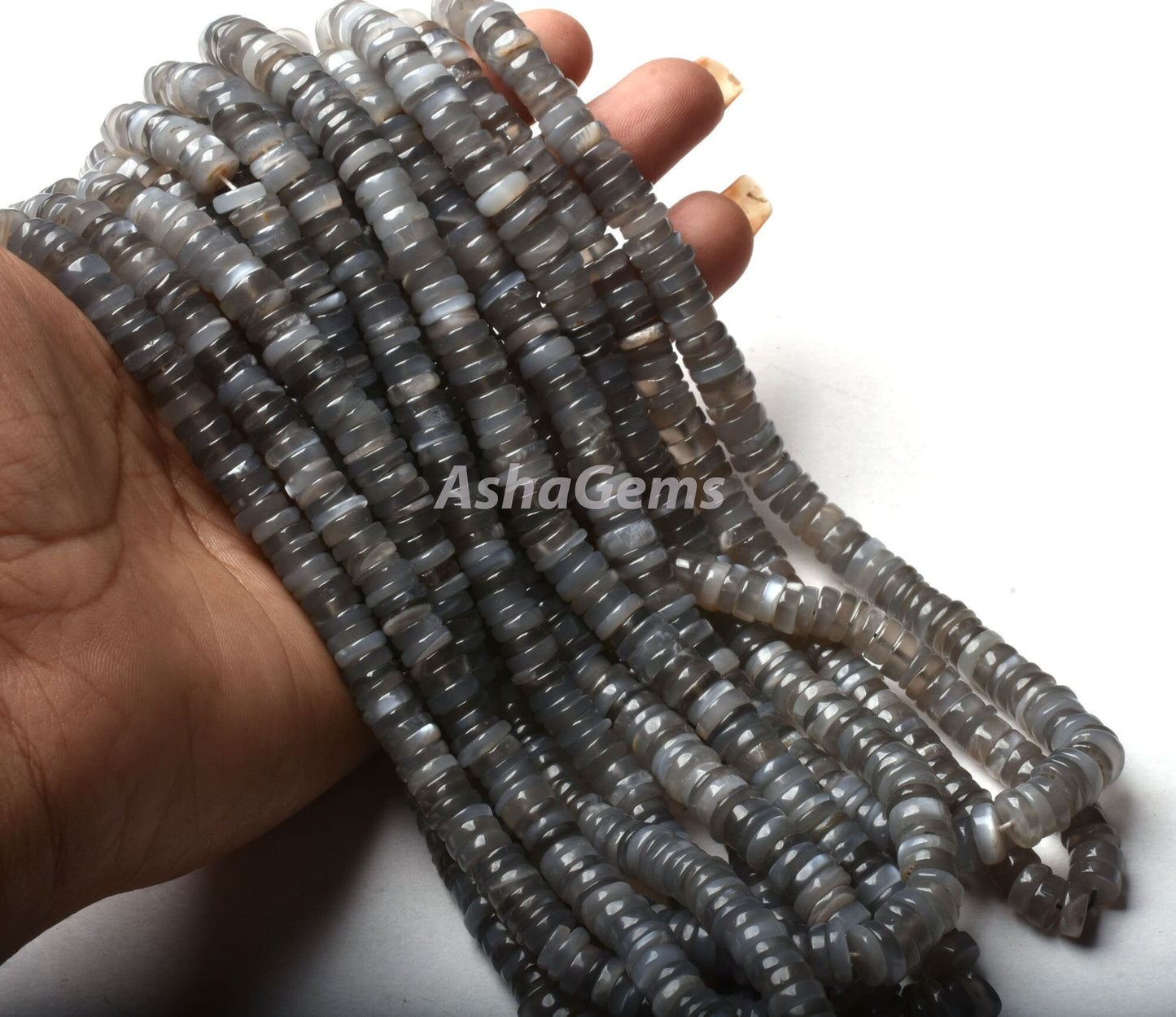 Beautiful Grey Moonstone Tyre Shape Gemstone Beads,16" Strand Natural Grey Moonstone Smooth Heishi Tyre Beads, AAA Moonstone Beads Jewelry
