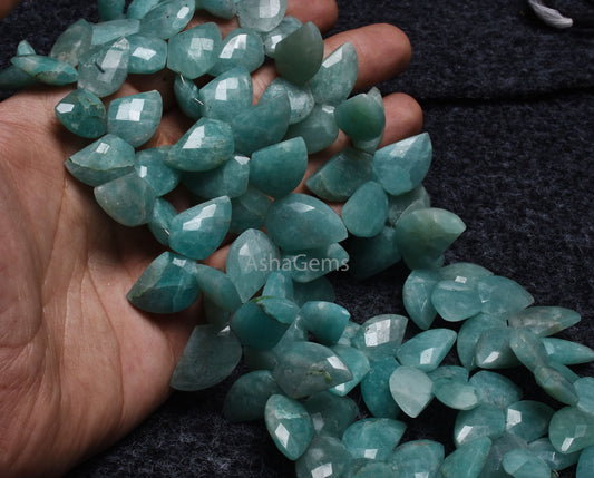 Natural Blue Amazonite Fancy Mango Shape Gemstone Beads,7" Amazonite faceted Fancy Beads, Amazonite Briolettes For Jewelry making Craft SALE