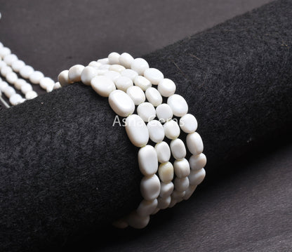 13" Strand Natural White Opal Smooth Nugget Shape Beads, White Gemstone Loose Beads, Opal Nuggets Smooth Tumble Beads, Jewelry Making,SALE