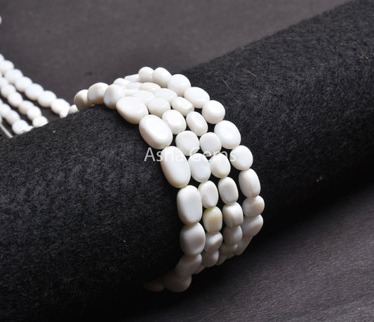 13" Strand Natural White Opal Smooth Nugget Shape Beads, White Gemstone Loose Beads, Opal Nuggets Smooth Tumble Beads, Jewelry Making,SALE