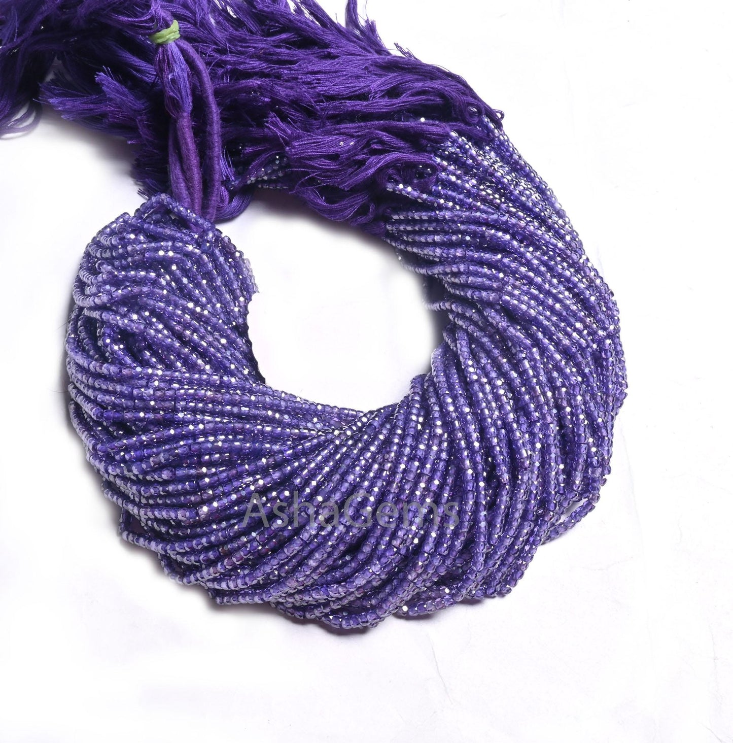 AAA Purple Color Zircon Micro Faceted Machine Cut Beads,3.2 mm Ink Blue Zircon Faceted Rondelle Beads, Cubic Zircon Beads Jewelry Craft SALE
