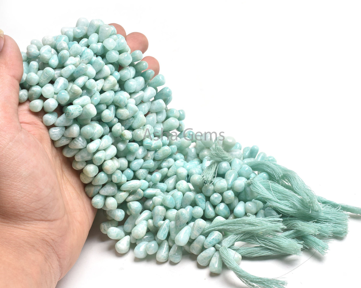 Beautiful Blue Amazonite Smooth Drops Shape Beads,13"Strand Natural Amazonite Teardrop Beads Amazonite Handmade Side Drill Drops Beads SALE