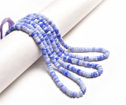 6 mm Beautiful Indigo Blue Opal Smooth Tyre Beads, Shaded Blue Opal Heishi Tyre Beads, Opal Wheel Shape Gemstone Bead Jewelry making Crafts