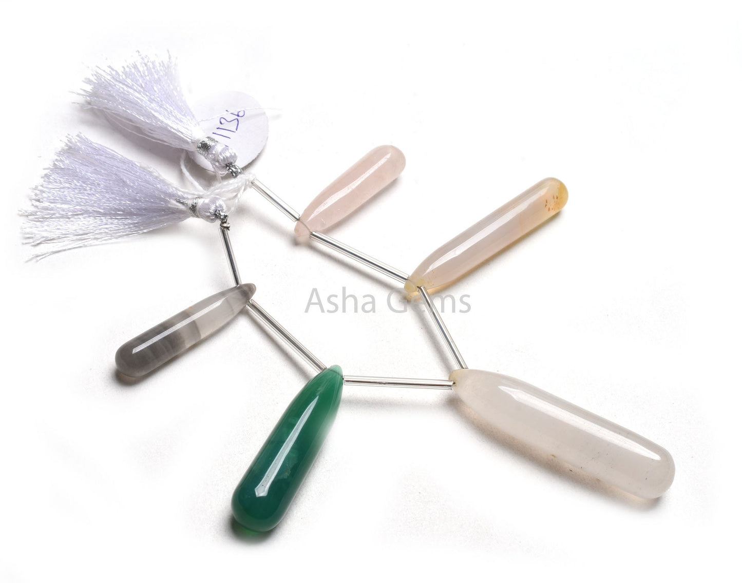 Multi Color Gemstone Fancy Long Drop Shape Beads,8x40-13x50 mm Mix Color Disco smooth Pencil Teardrop Side Drill Bead, Disco Beads Jewelry