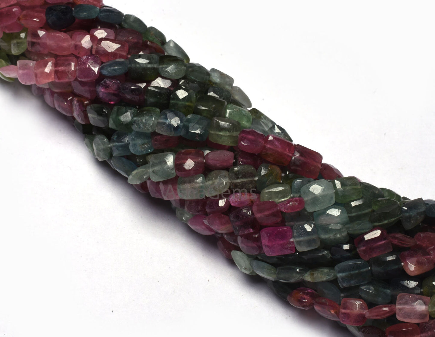 Natural Multi Tourmaline faceted Gemstone Beads, Tourmaline Fancy Uneven cushion Shape beads, Multi Color Tourmaline Handmade Beads Jewelry