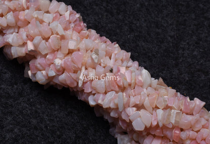34" Strand Pink Opal Uncut Chips Raw Gemstone Beads, Fine Quality Opal Rough Smooth Raw Beads Uncut Chips, Pink Opal Bead Jewelry Craft Sale