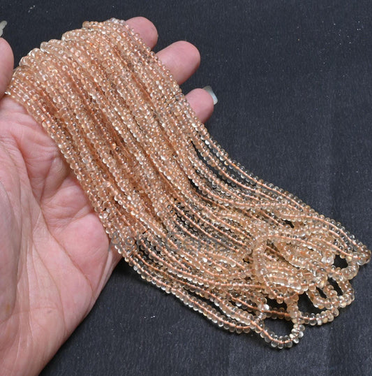 Fine Quality Citrine Quartz Smooth Rondelle Gemstone Loose Beads, Natural Yellow Citrine Plain Handmade Citrine Tiny Bead Jewelry Craft SALE (AG 12291)