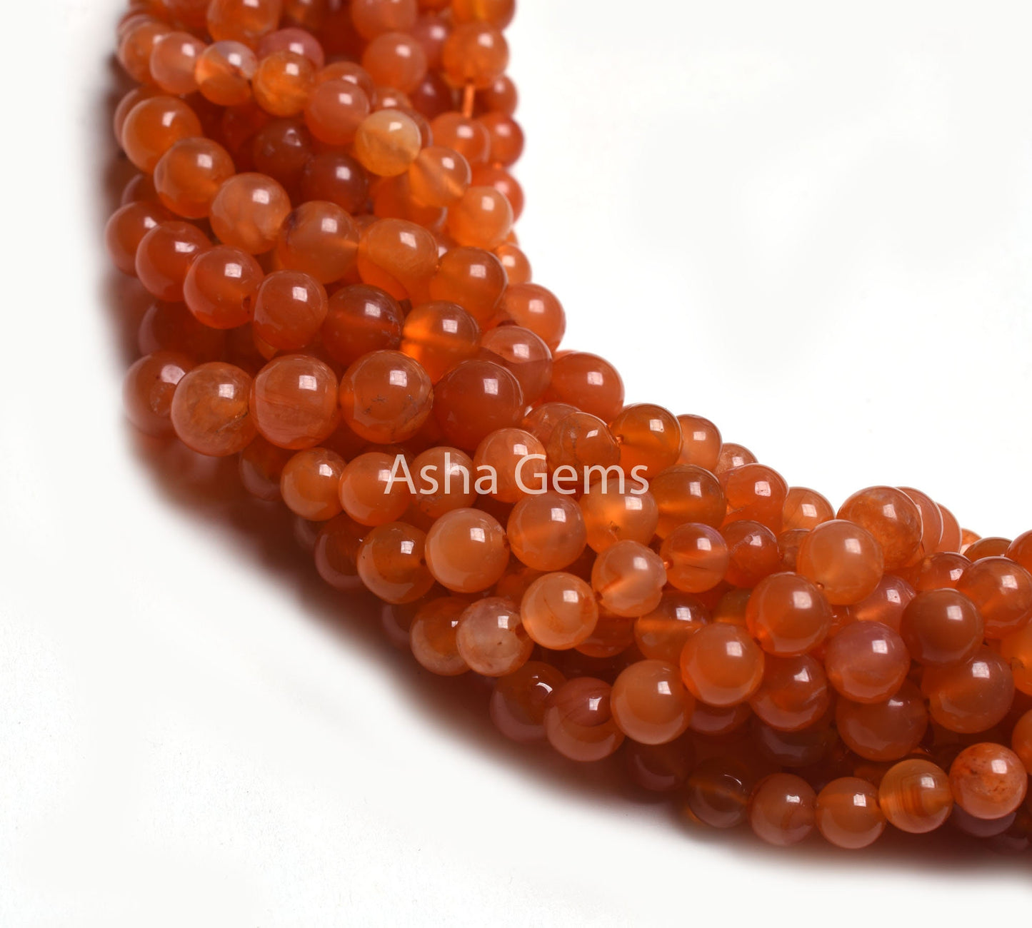 Fine Carnelian Smooth Round Shape Gemstone Beads,13" Strand Red Orange Carnelian Round Ball Center Drill Beads, Carnelian Beads Jewelry SALE