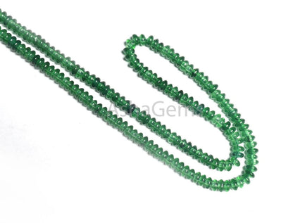Beautiful Chrome Green Color Jade Quartz Smooth Rondelle Beads,4.5x2.25 mm Green  Jade Plain Handmade Gemstone Quartz Beads Jewelry Necklace