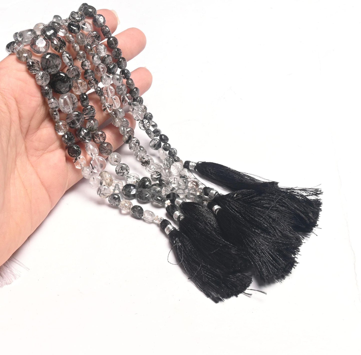 Beautiful Black Rutile Smooth Coin Shape Gemstone Beads,8-12 mm Natural Rutile Coin Handmade rutilated Quartz Bead Jewelry making Craft SALE