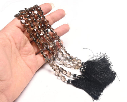 Fine Quality Smoky Quartz Smooth Coin Shape Gemstone Beads, Natural Shaded Smokey Plain Handmade Coin Straight Drill Smoky Bead Jewelry SALE