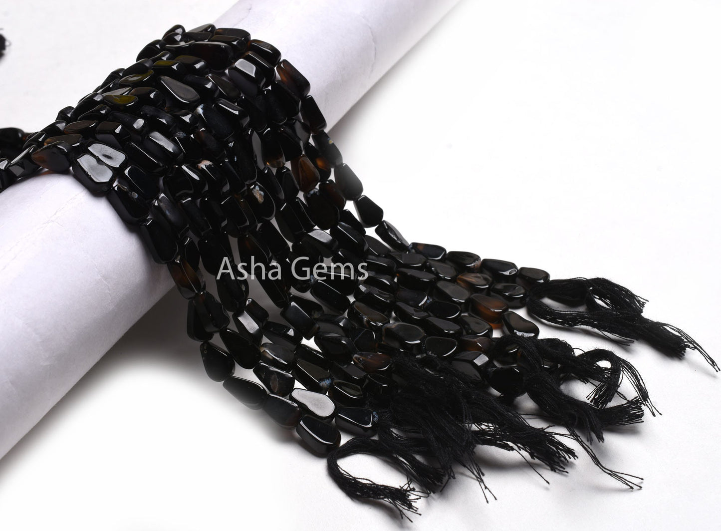 Beautiful Black Onyx Smooth Pear Beads,13"Strand Natural Onyx Uneven Flat Teardrop Straight Drill Beads, Onyx Black Gemstone Bead Handicraft