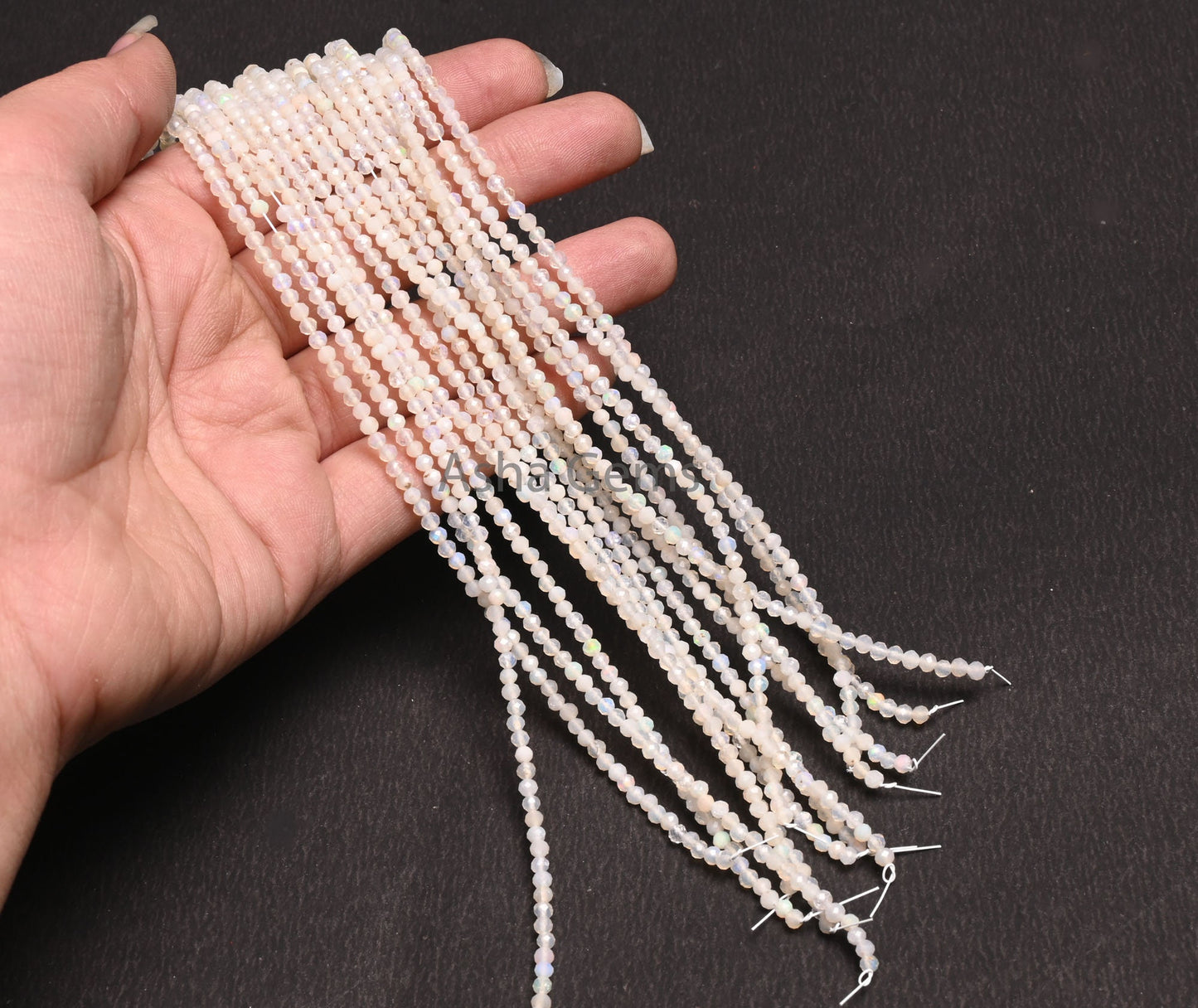 Fine Quality Ethiopian Opal Faceted Rondelle shape Beads,3 mm Natural Flashy Welo Fire Ethiopian Opal Gemstone Bead Opal Micro Cut Bead SALE